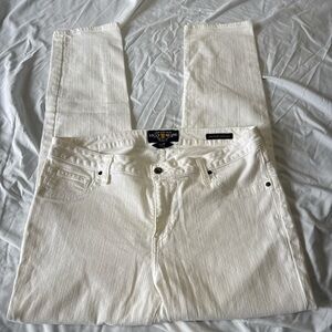 Lucky Brand Women's White Ginger Straight Leg Jeans